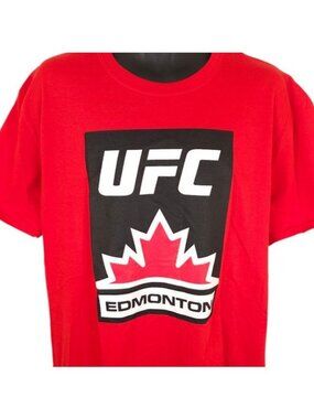 UFC Edmonton T Shirt Mens Size XL Red MMA Mixed Martial Arts Maple Leaf